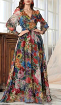 VESTIDO FLORAL DE GASA.