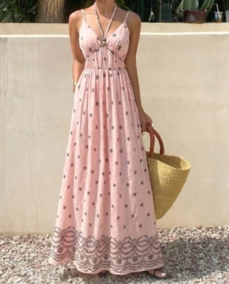 Vestido largo estampado